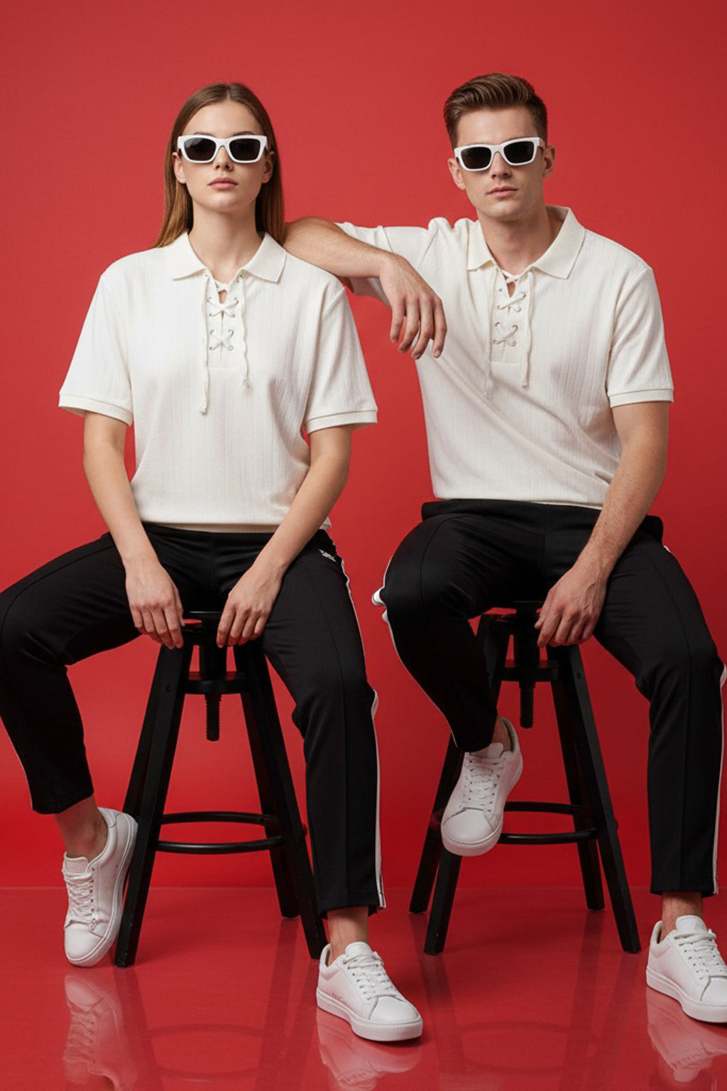 MODERN VIBES LACES POLO SHIRT