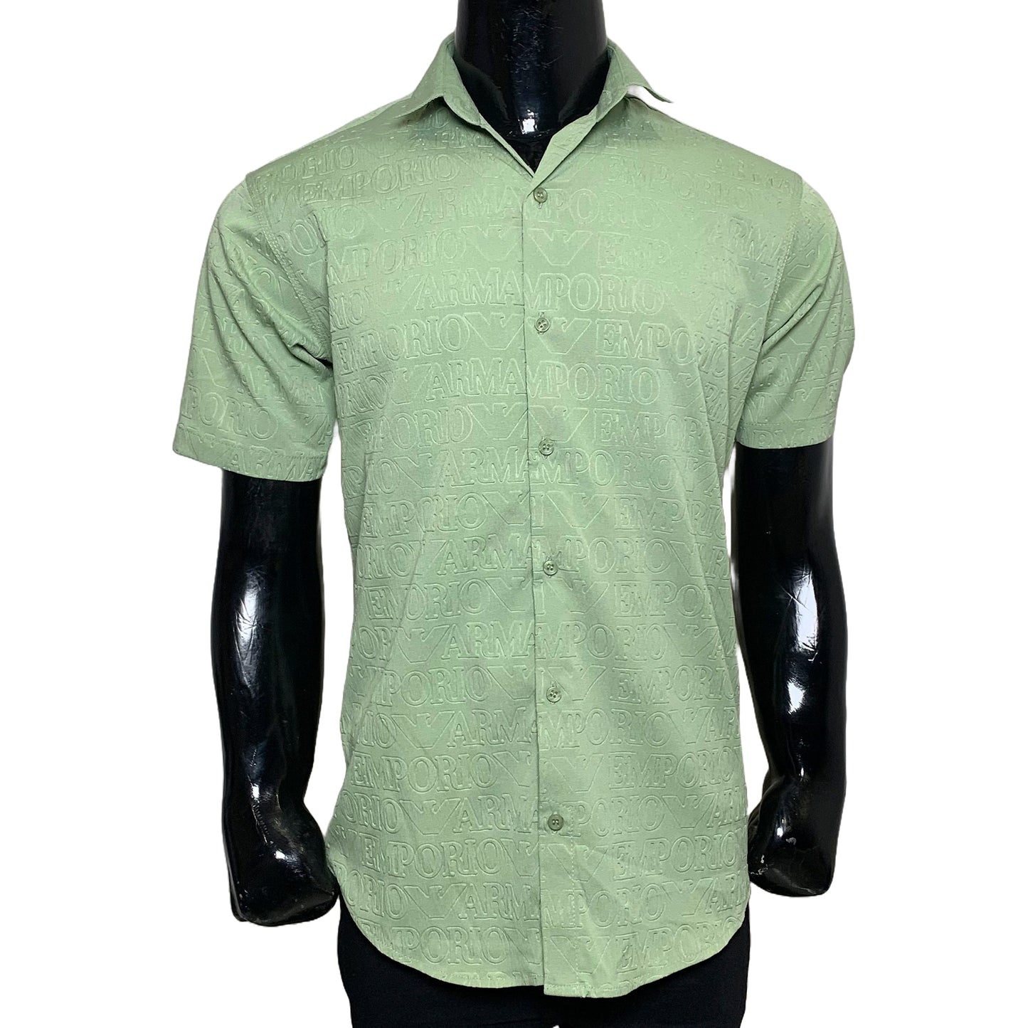 Armani Embossed Cotton Half Sleeves Shirt