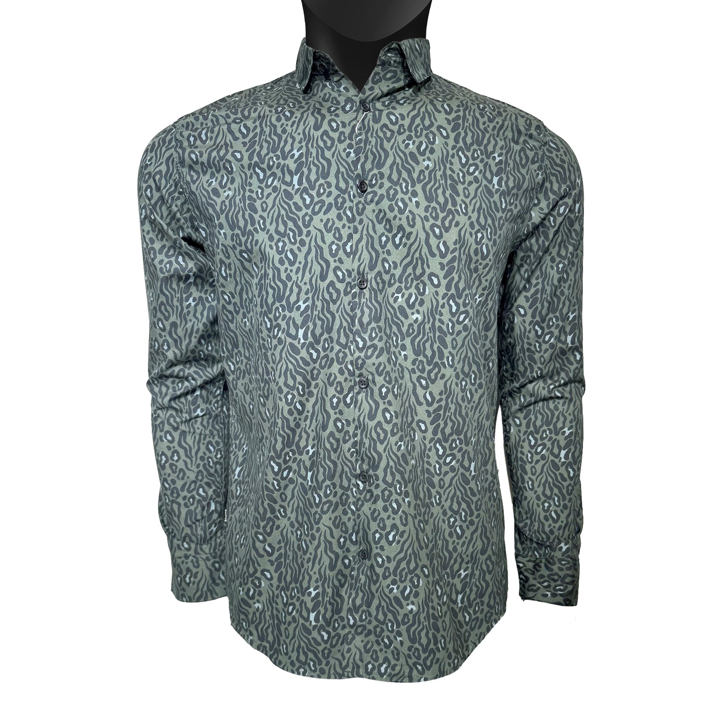 Leopard Digital Print Cotton Shirt