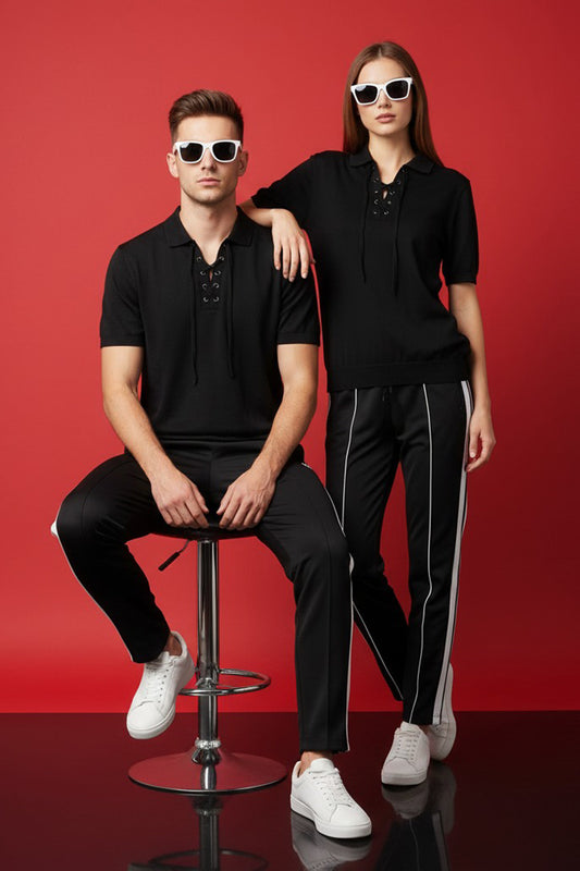 MODERN VIBES LACES POLO SHIRT