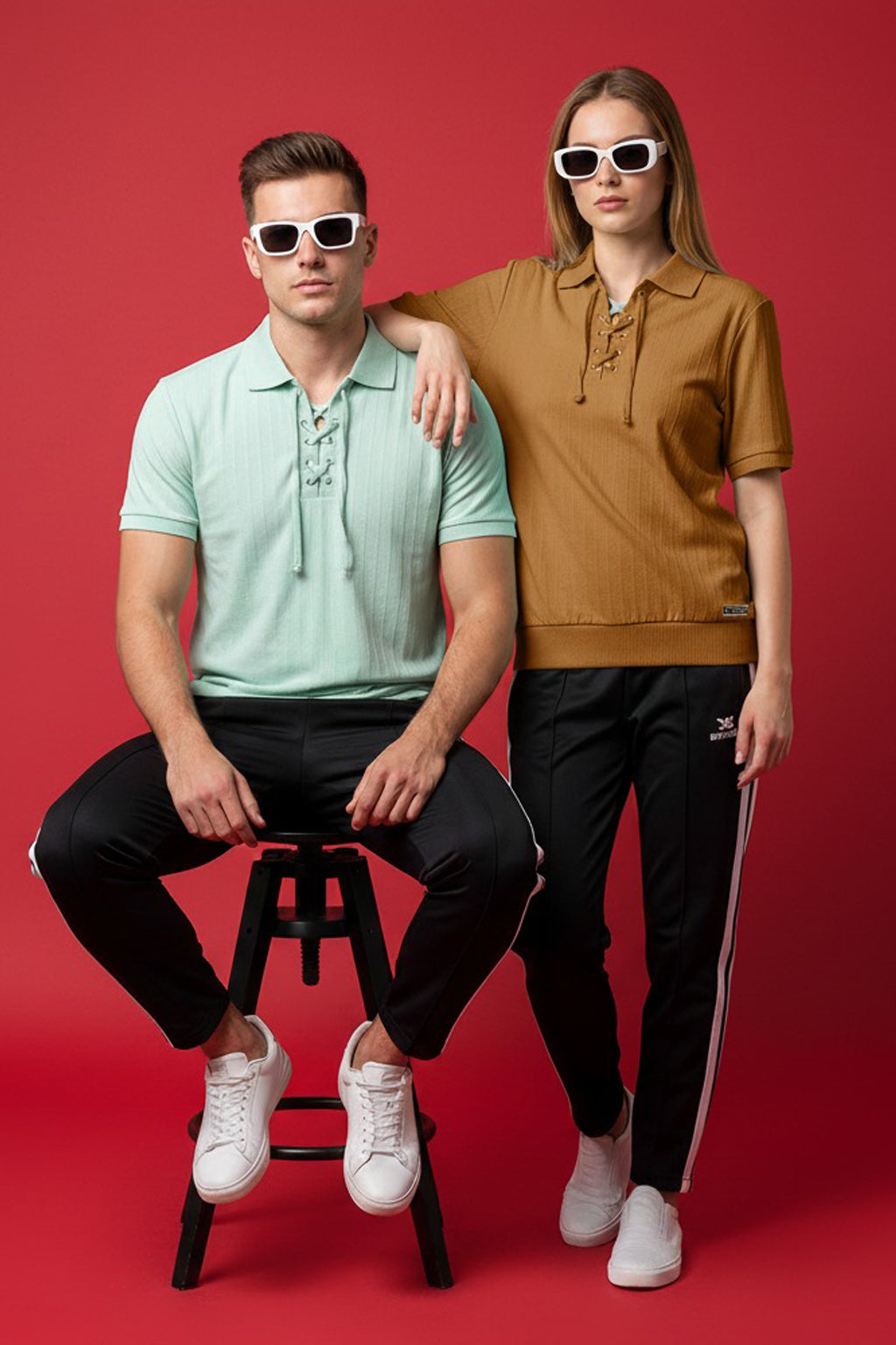 MODERN VIBES LACES POLO SHIRT