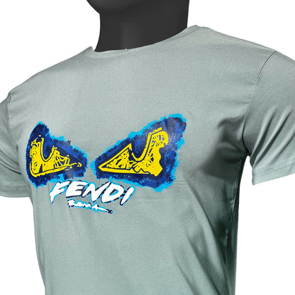 Cotton T- Shirt with Fendi Print