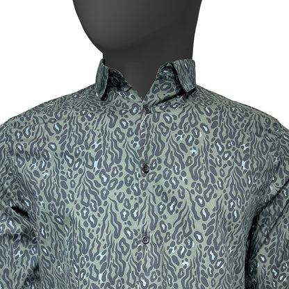 Leopard Digital Print Cotton Shirt