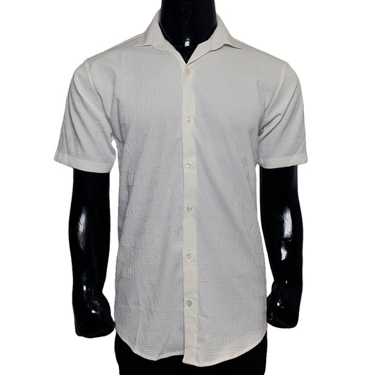 Armani Embossed Cotton Half Sleeves Shirt