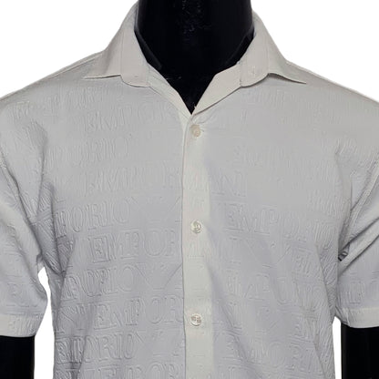 Armani Embossed Cotton Half Sleeves Shirt