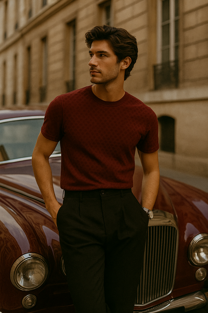 Pattern T Shirt Crew Neck Classic Bentley Campaign
