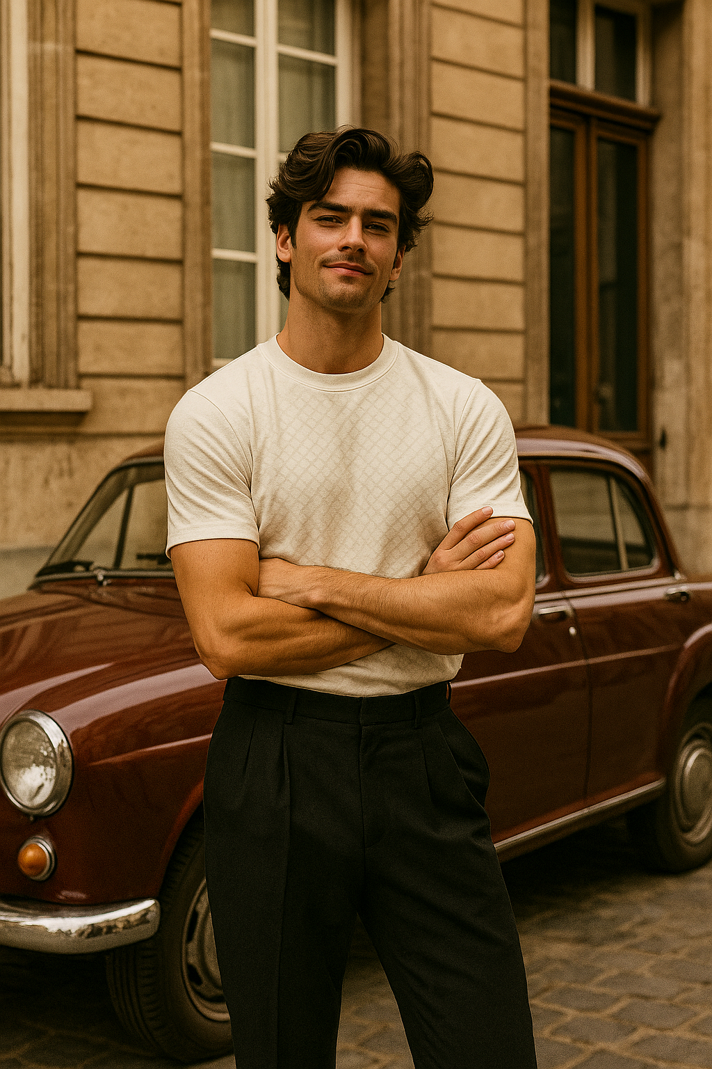 Pattern T Shirt Crew Neck Classic Bentley Campaign
