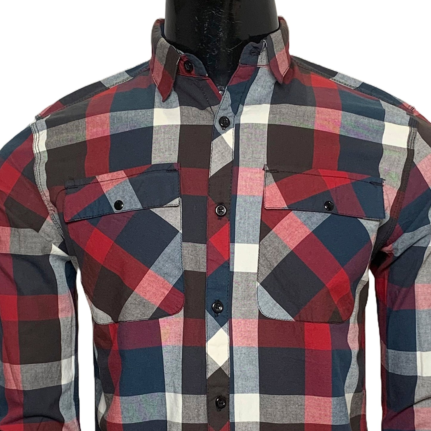 Cotton Check Double Pocket Shirt