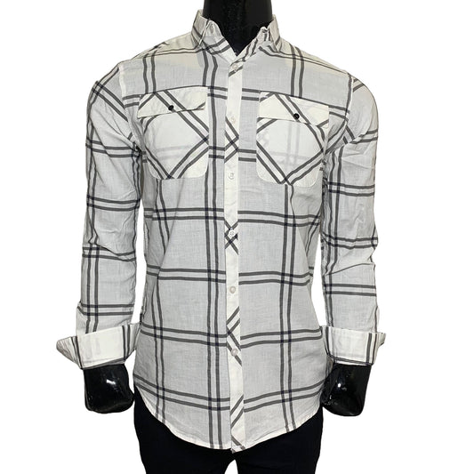 Cotton Check Double Pocket Shirt