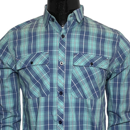 Cotton Check Double Pocket Shirt