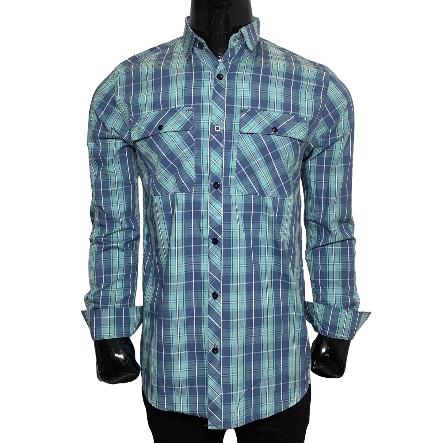 Cotton Check Double Pocket Shirt