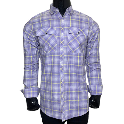 Cotton Check Double Pocket Shirt