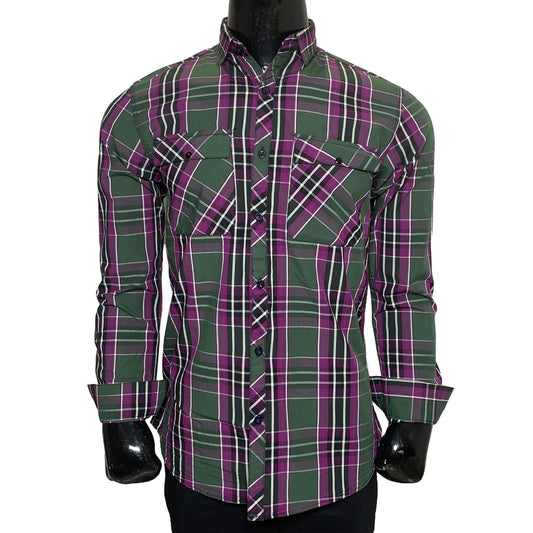 Cotton Check Double Pocket Shirt