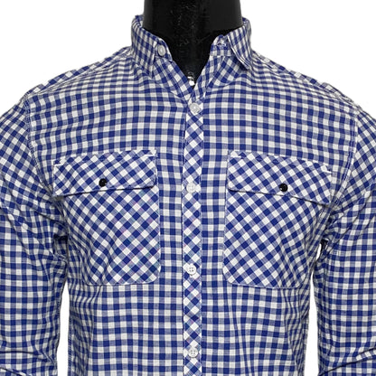 Cotton Check Double Pocket Shirt