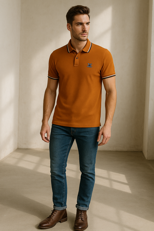 Stripe Collar Polo T-Shirt