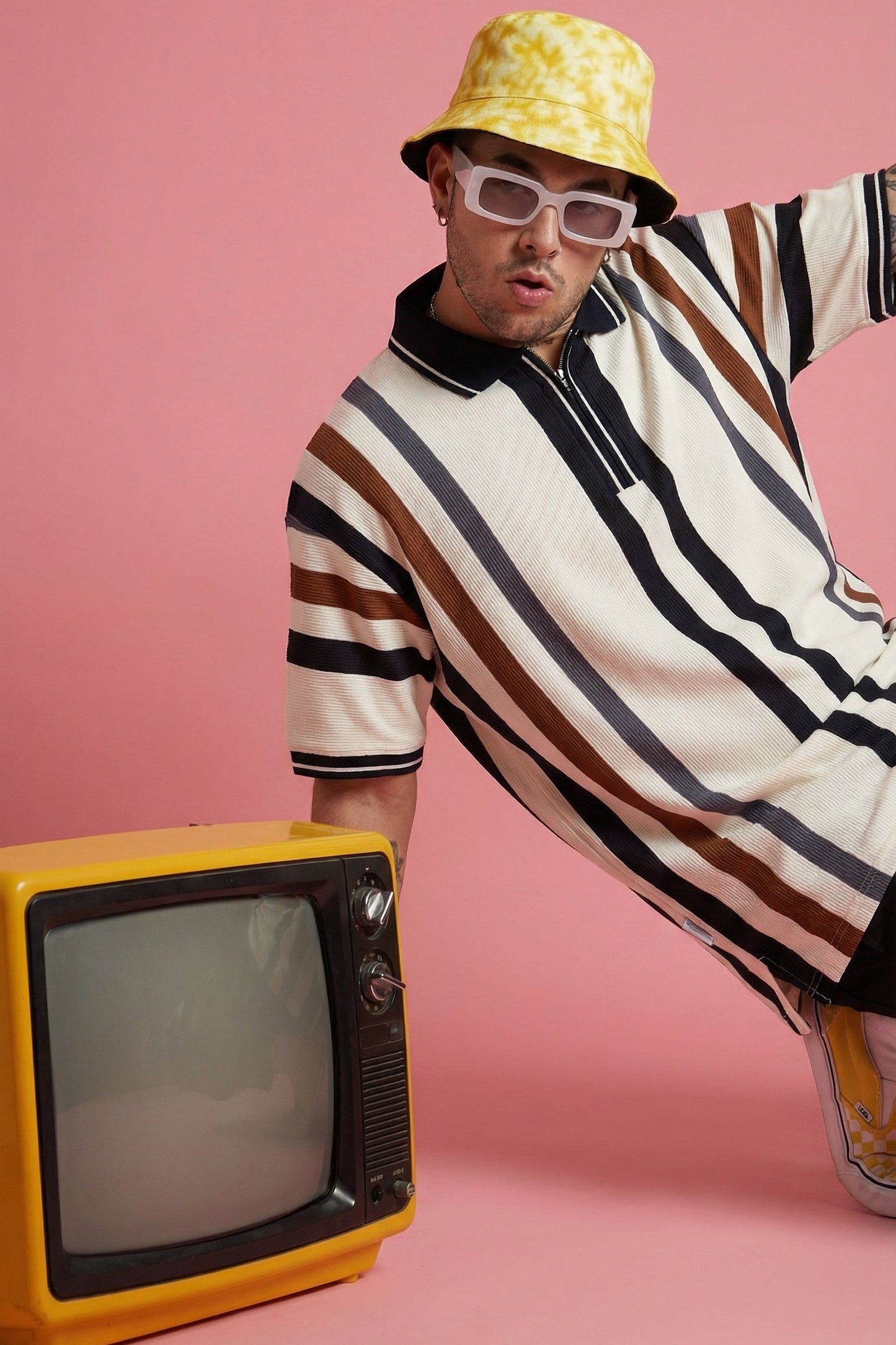 Line Polo Zip Collar Shirt CTRL Campaign