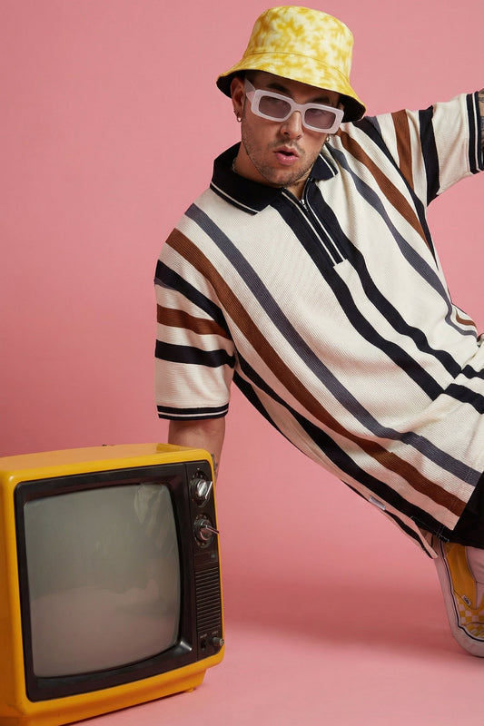 Line Polo Zip Collar Shirt CTRL Campaign