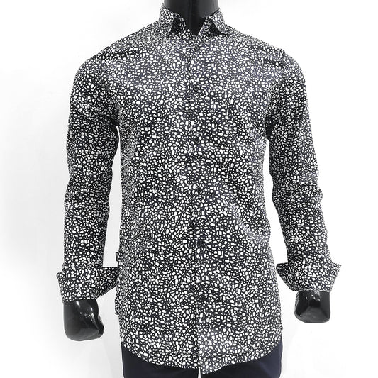 Black & White Printed Cotton Shirt