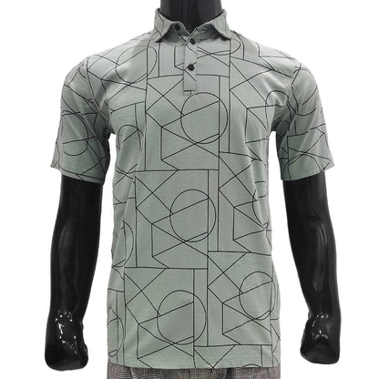 Line Printed Polo T-Shirt