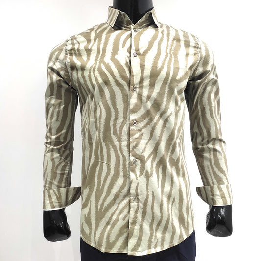 Zebra Print Cotton Full Sleeve Shirt