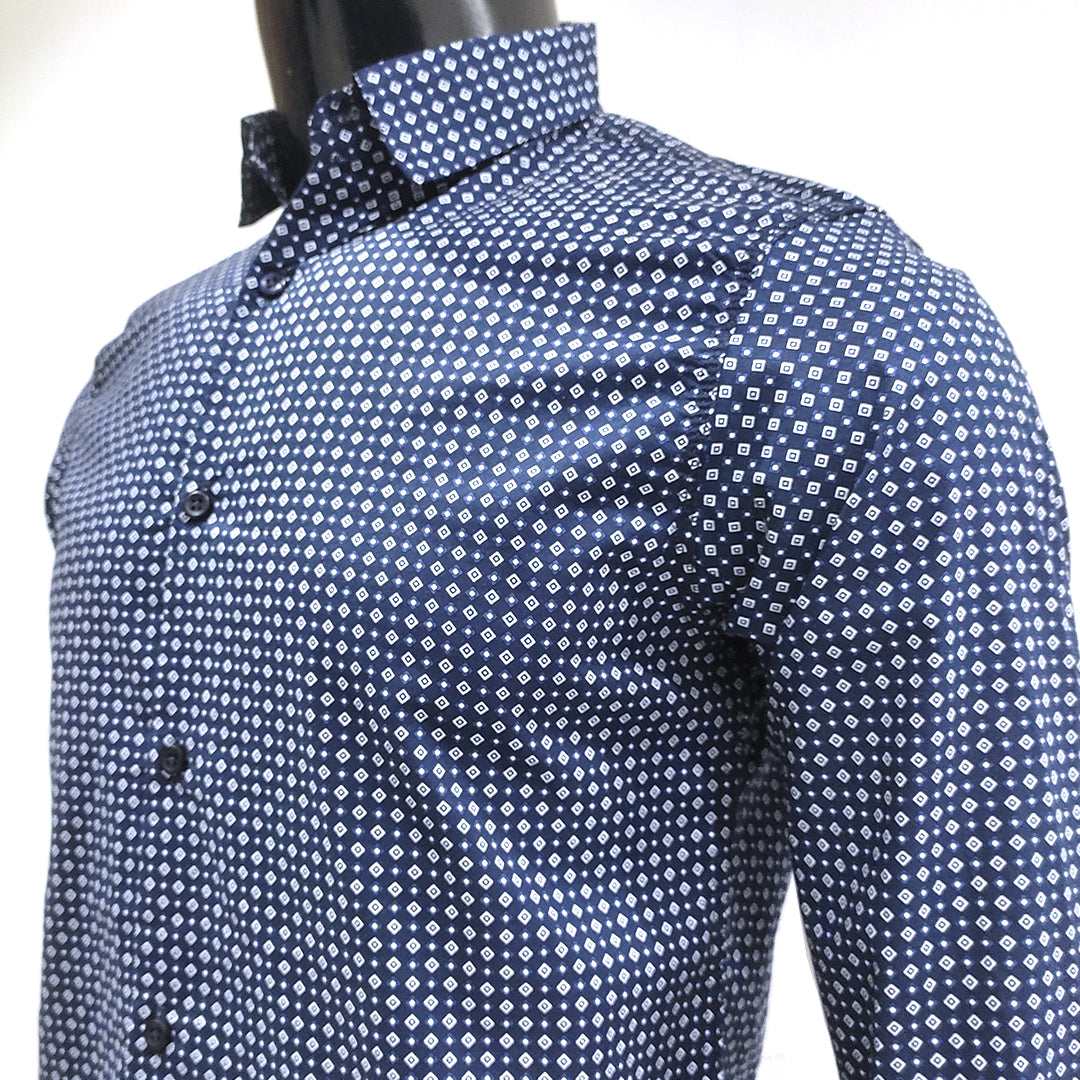 Dotted Print Cotton Full Sleeve Shirt