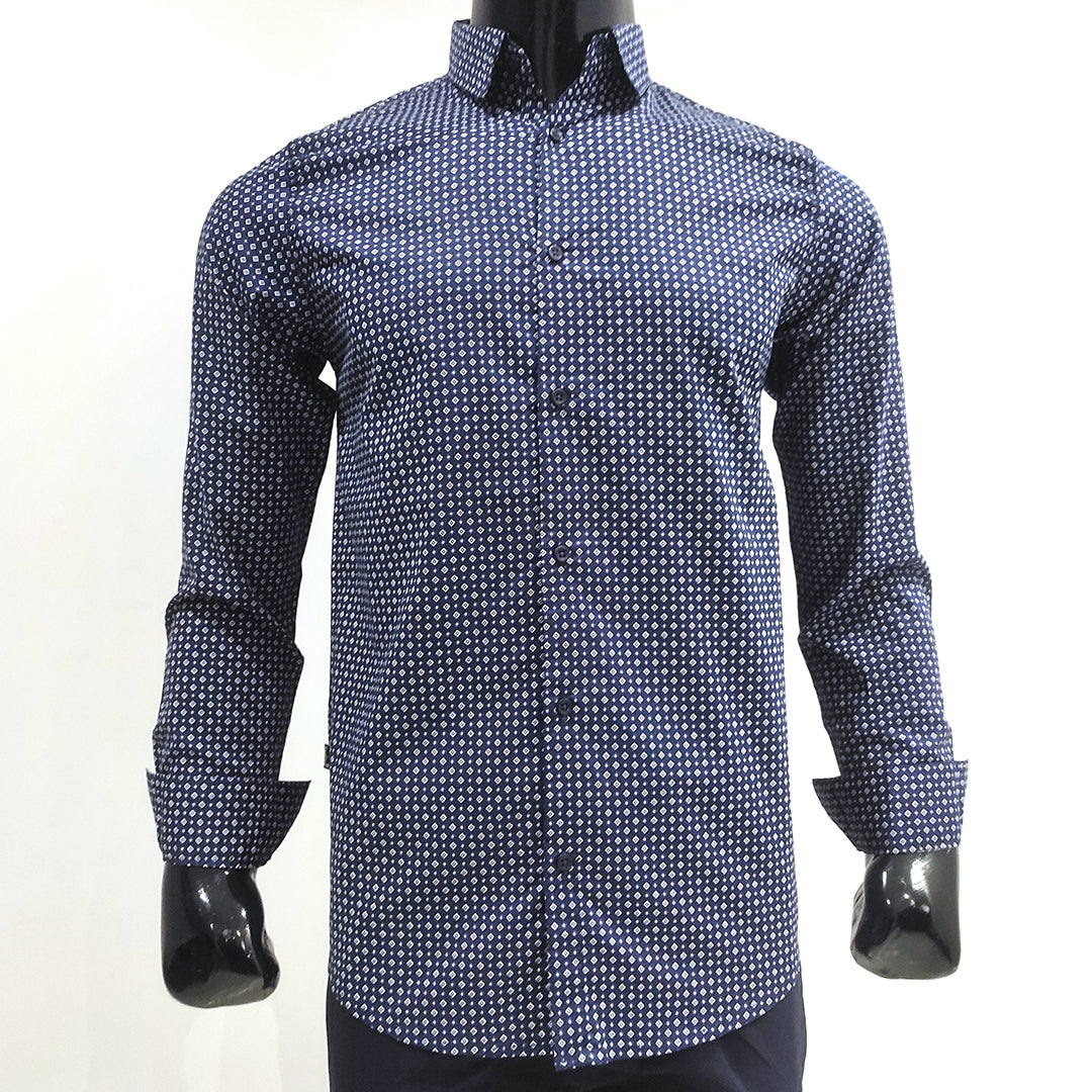 Dotted Print Cotton Full Sleeve Shirt