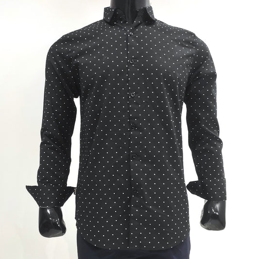 Dotted Print Cotton Full Sleeve Shirt