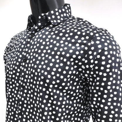 Black & White Printed Cotton Full Sleeve Shirt