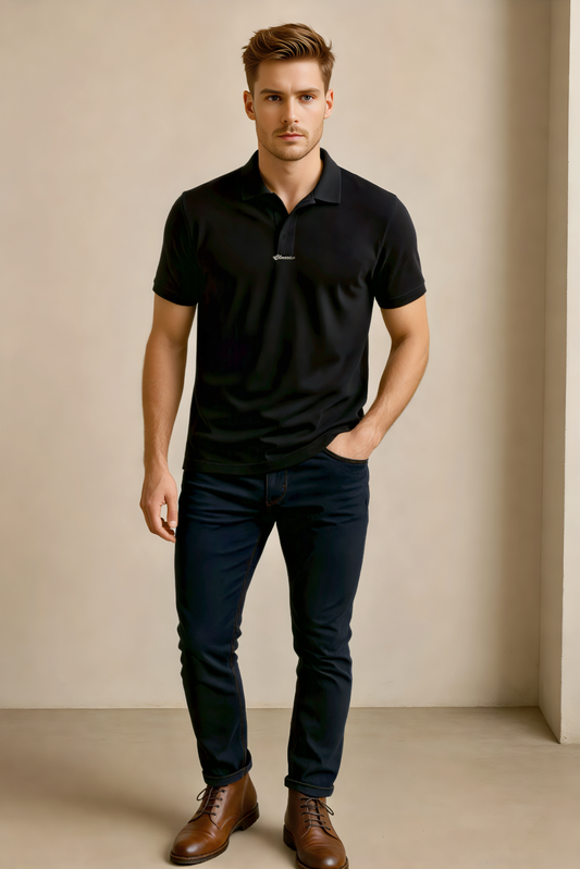 Classic Black Sleeve Polo Shirt