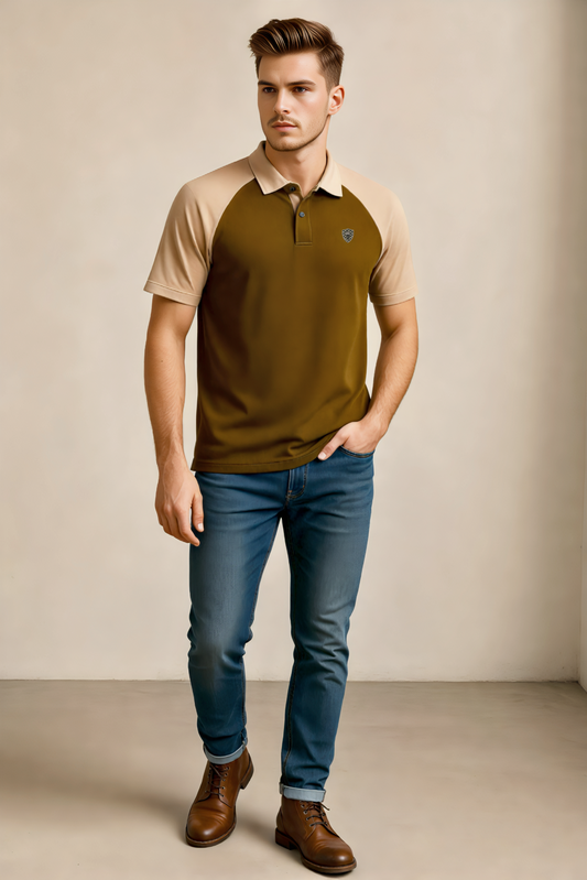 Brown Collab Sleeve Polo Shirt