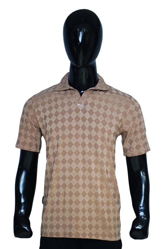 Classic Diamond Texture Polo Shirts