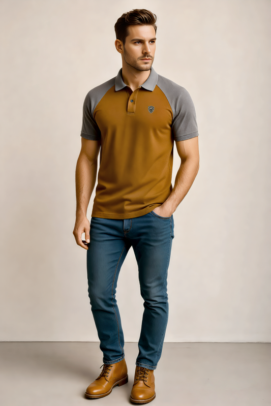 Grey Brown Polo Shirt