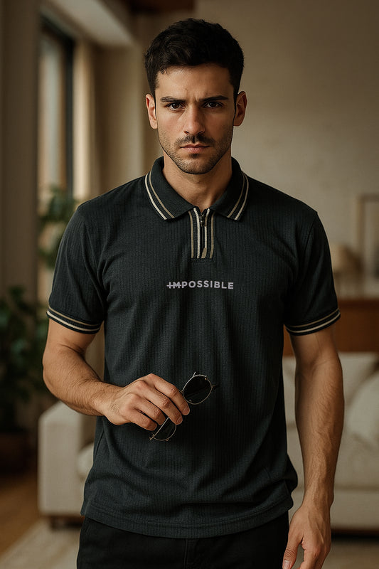 Stripe Collar Polo T-Shirt - Effortless Style