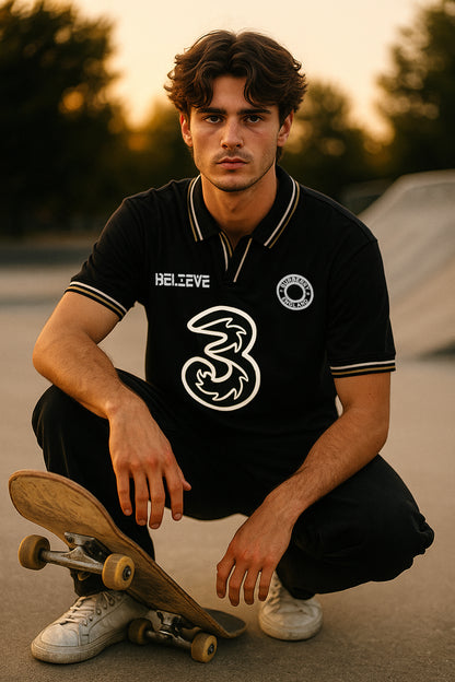 Stripe Collar Polo - Classic Elegance Meets Modern Style