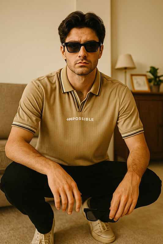 Stripe Collar Polo T-Shirt - Effortless Style