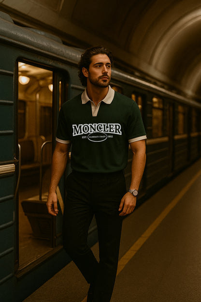 Moncler-Inspired Contrast Collar Polo Tee