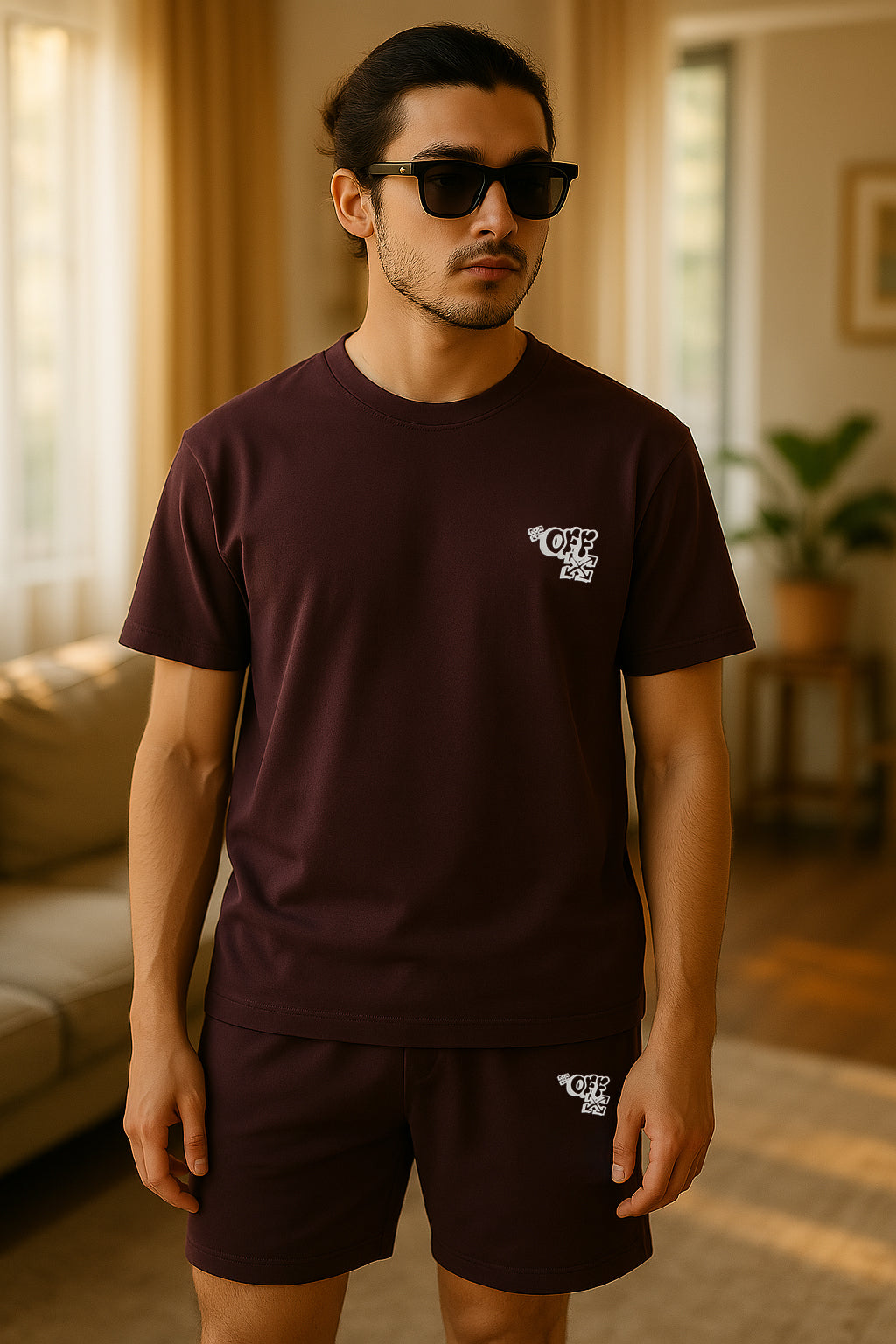 OFF t shirt & short set