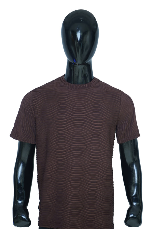 Men’s 3D Wave Textured T-Shirt – Multiple Colors