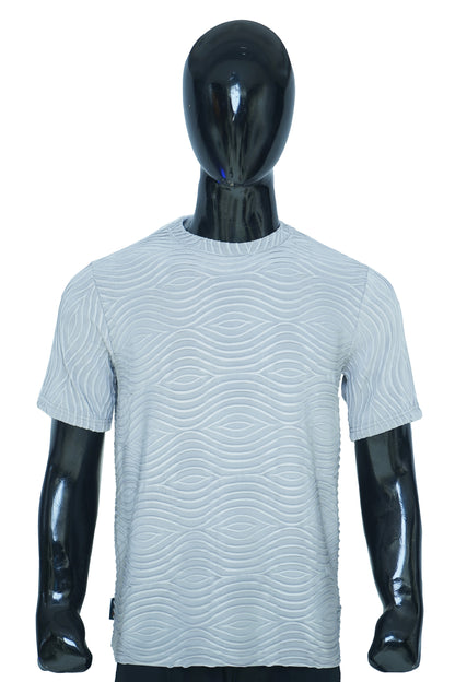 Men’s 3D Wave Textured T-Shirt – Multiple Colors